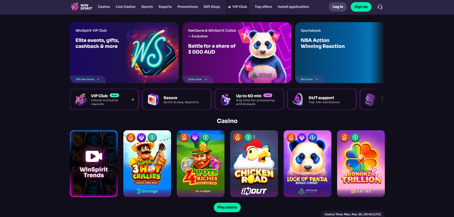Über WinSpirit Casino – Curacao Lizenz, SSL Sicherheit und schnelle Auszahlungen